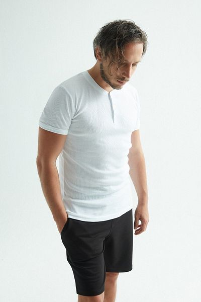 Erdem Men's Ribbed T-shirt Buttoned Camisole Undershirt 1125