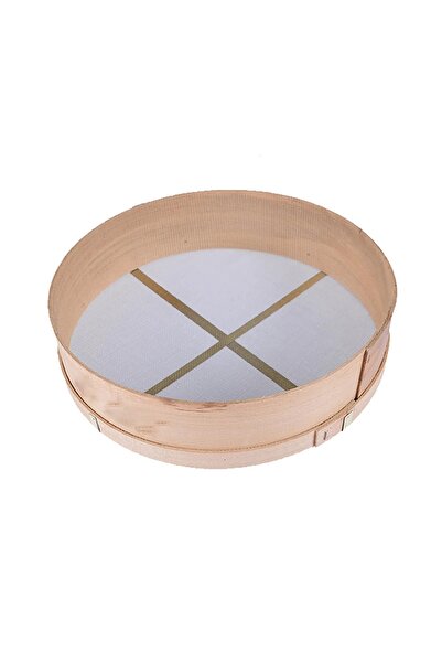 abnturk 30 cm  Büyük Boy Ahşap Çerçeveli Paslanmaz Çelik Un eleği