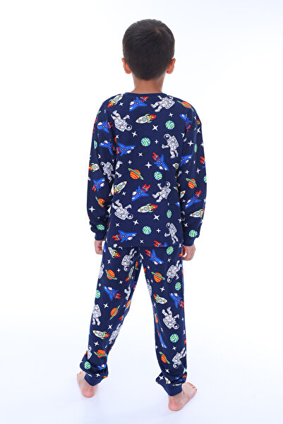 ZUZUNGA Astronot Temalı Pamuk Unisex Çocuk Pijama Takımı