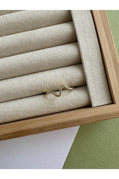 ringbox Gold Minimal Kıvrık Yüzük