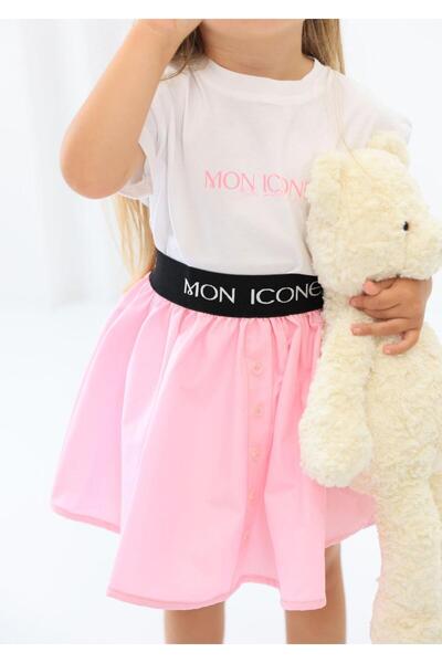 mon icone طقم تنورة وتي شيرت بشعار Mon مكون من قطعتين