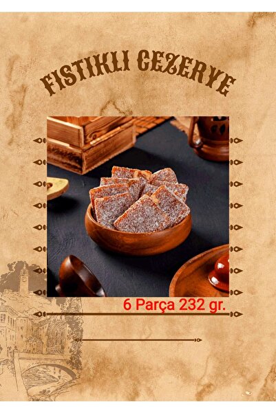 HANZADE GURME Cezerye Fıstıklı 6 Parça 232 Gr. Glikoz Içermez Türk Lokumu