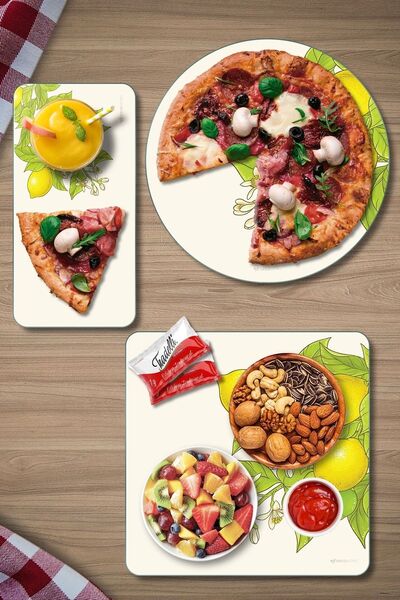 Decovetro Vintage Lemon 3-Piece Mixed Set - Glass Presentation Serving Plate