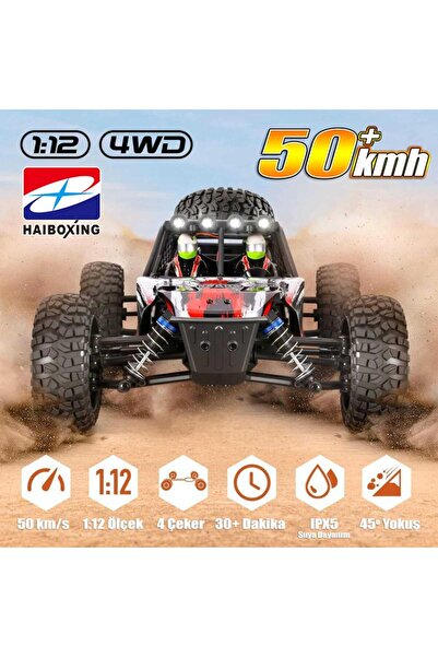 HAIBOXING RC 1/12 905 Twister 50+ KM/H Sürat 4X4 Uzaktan Kumandalı RC Model Araba RTR Elektrikli 4WD