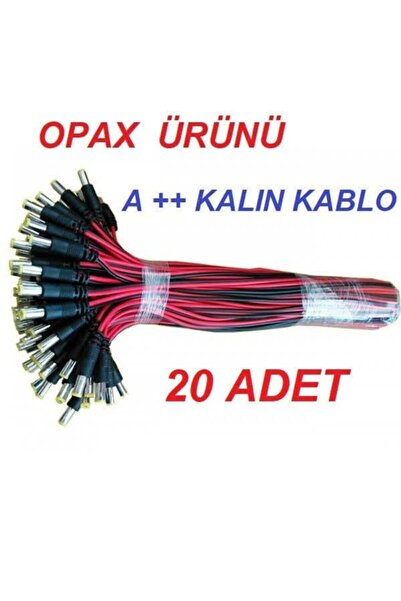 OPAX 20 Adet 12v Kamera Besleme Power Jak Güvenlik Kamera Power Jack Kısa Dev...