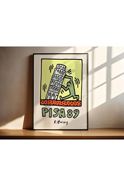 Linacci Single Metal Framed Pisa Fun Humorous Glass Poster Painting Set