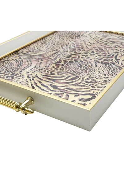 T.Concept Rectangular Glass Surface Engagement Presentation Tea Tray - Abstract Series Dmt381