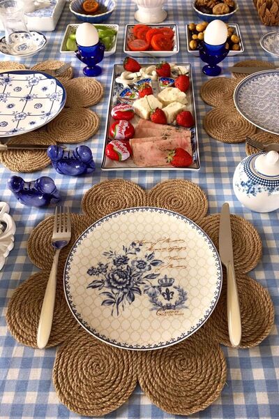 Homever 2 bucăți Daisy American Service frânghie din paie Set de încărcătoare de serviciu american 36cm