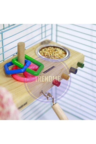 UniqBirdToys Trendme Cage Bird with Ladder and Feeding Holder Balcony Toy