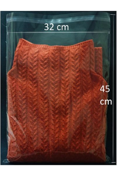 HUR-AY PACK 75 Pieces - 32X45 cm - Transparent - Self-Adhesive - Shiny Gelatin Bag for Dowry-Wedding-Henna