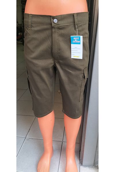 BeyzDenim Below the Knee Bermuda - Khaki Lycra Shorts Capri