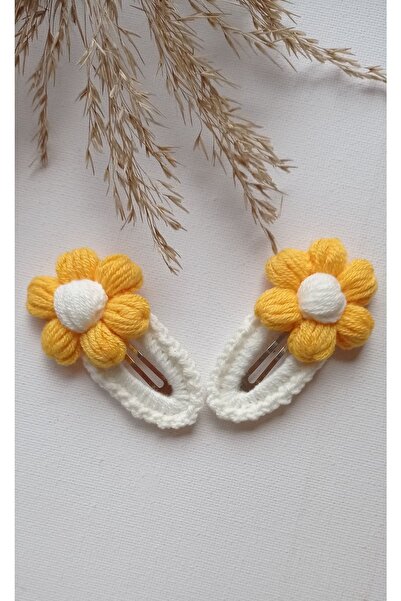 Masal Örgü Dünyası Daisy Snap Clip - Yellow - Niche Hair Accessory Reflecting...
