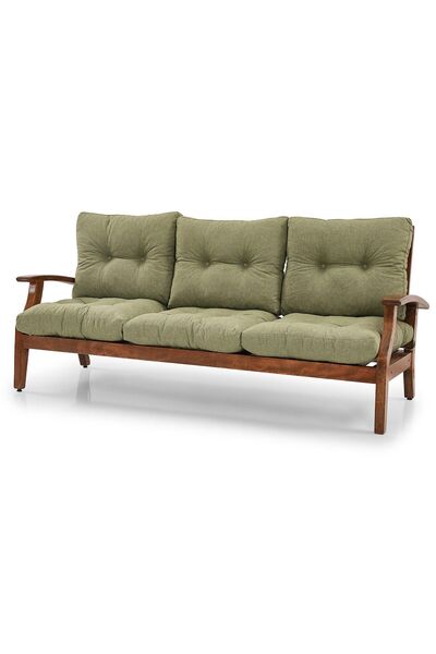 YASÜ Balkon Bahçe Teras Uzanma Koltuğu Ahşap Üçlü Berjer Koltuk Kanepe Sandal...