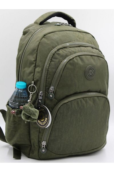 Bevitton Casual School Backpack - Multi-Compartment, Water Resistant, Modern 2100 Model Khaki