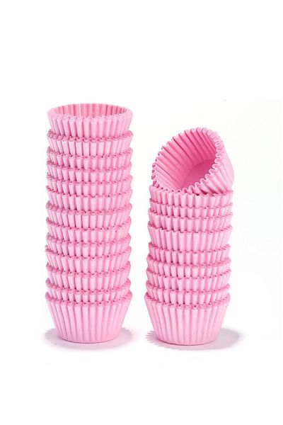 Trend Hediye Sepeti Takribi Mini Size Pink Truffle Chocolate Paper - 200 Pieces 30x20 Mm, Turkish Delight and Muffin Cake Mold