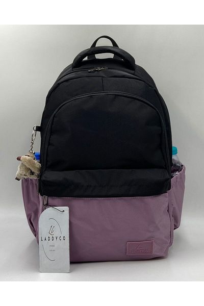 Bevitton Water Resistant Unixes Black-Plum School Backpack 34100