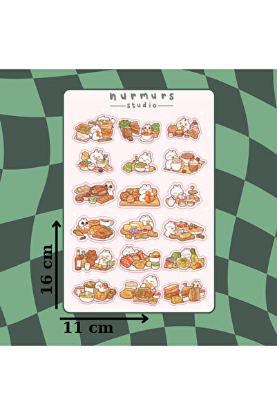 Nurmurs tatlı aşçı tavşan sticker  Laptop Tablet Telefon Planner - Ajanda - B...