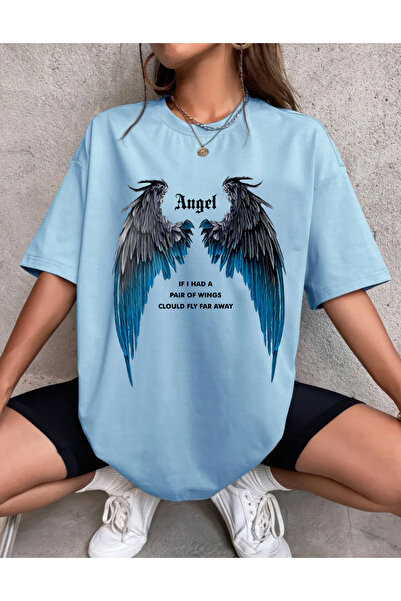 oneagılyazı Tricou cu imprimeu oversize ANGEL WING