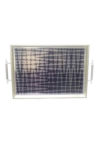T.Concept Dmt353 Model Abstract Series - Rectangular Glass Surface Engagement Presentation Tea Tray