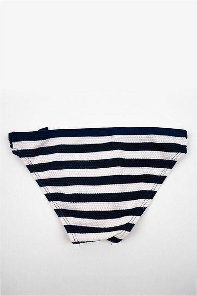 Adisia Girl's Navy Blue White Striped Bikini Set