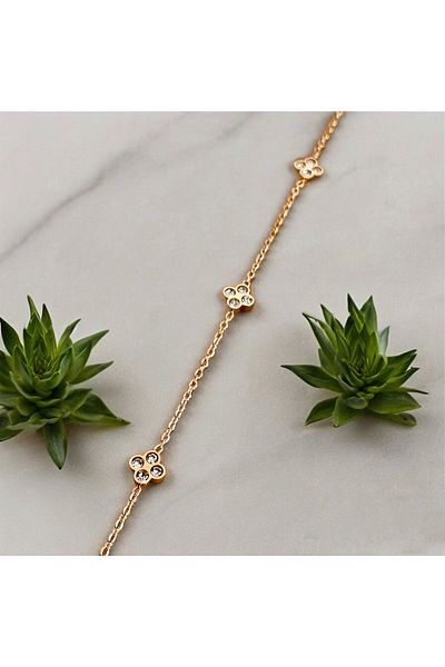 lolajewelry Lucky Star - Luxury Steel Zircon Stone Steel Anklet