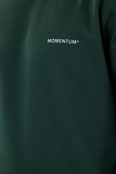 Trendyol Collection Φούτερ Unisex Emerald Green Fleece με λαιμόκοψη - Oversize Cut TMNAW25SW00157