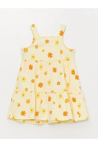 LC Waikiki Lcw Baby Square Collar Patterned Baby Girl Dress