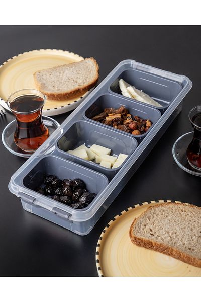 Ecolux Maxi Luxury 4 Compartment Breakfast Set with Lid -ANTHRACITE