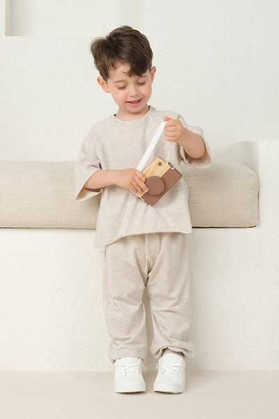 Mioma Kids طقم بدلة أساسية بلون القهوة