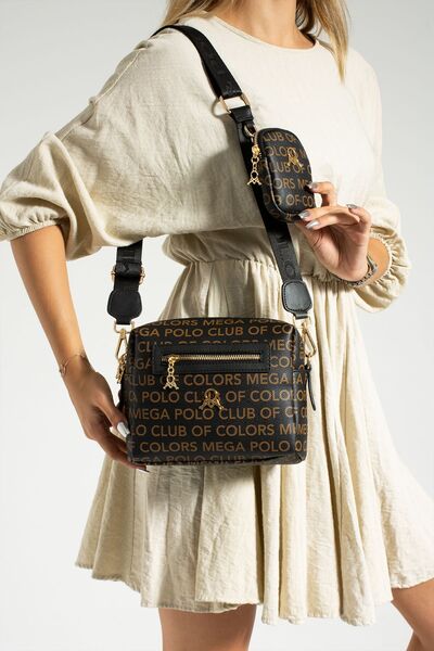 GP GUES POLO MEGA KADIN CÜZDANLI KOLON ASKILI MONOGRAM BASKILI OMUZ VE ÇAPRAZ...