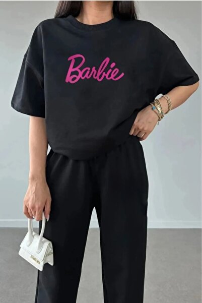 coolart تي شيرت بنطال رياضي Jogger - طقم بدلة رياضية مطبوعة باللون الأسود برق...