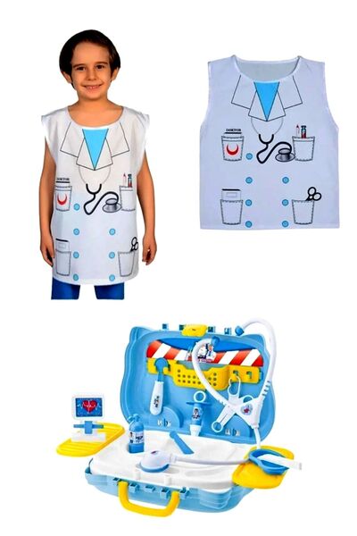 SAZE Oyun Doktor Bavulum Seti Doktor Çantası Doktor Yeleği Meslek Setleri Oyu...