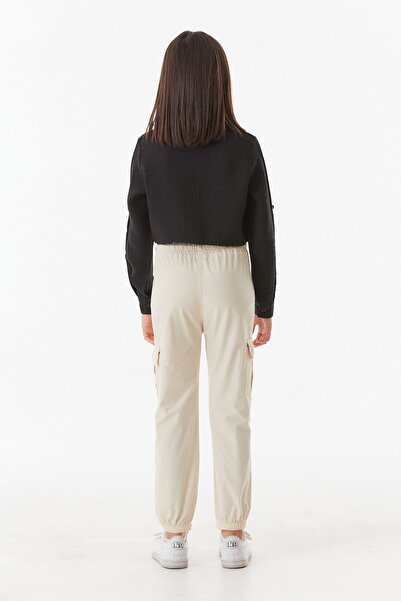 Fulla Moda Beli Lastikli Kargo Cepli Unisex Pantolon