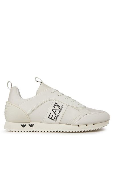 EA7 Unisex Round Toe Mesh Fabric Logo Cream Sneaker X8X027 XK219-T052