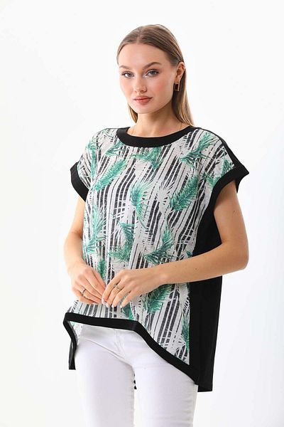 Sistas Bluză de damă cu model asimetric 19485 negru