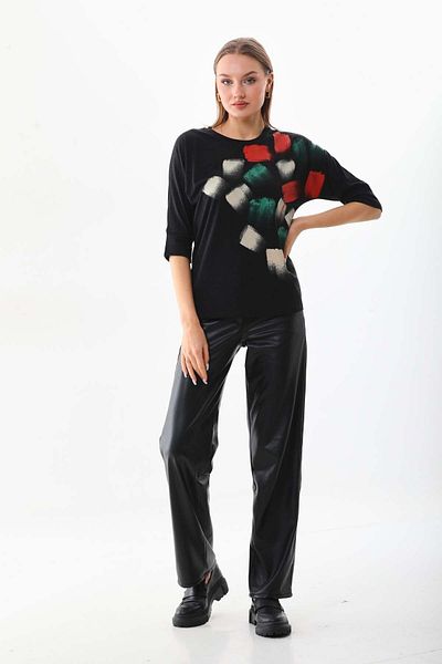 Sistas Γυναικεία Μπλούζα με σχέδιο Crew Neck 23582 Anthracite