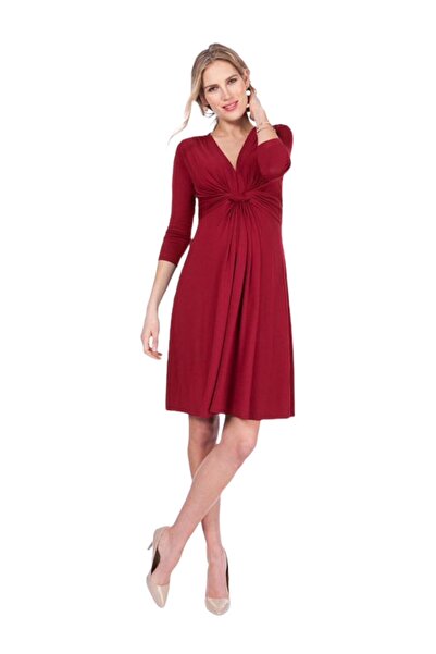 MAMAYAGA Γυναικείο μοντέλο με κόμπο κάτω από το στήθος Αθλητικό φόρεμα εγκυμοσύνης με μανίκια τριών τετάρτων