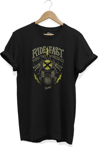 The Baski Crni unisex motociklistički majica Štampano Cool kratki rukav T-shirt