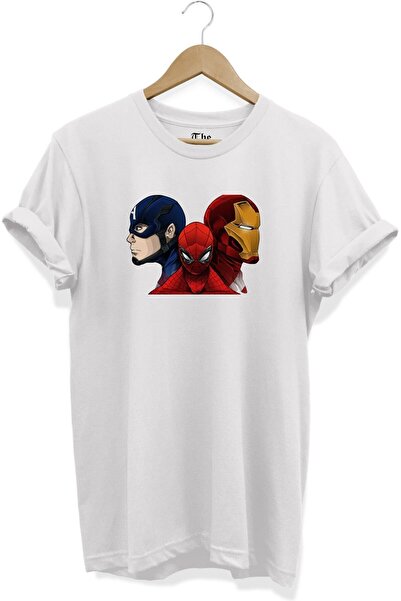 The Baski Beli unisex Spiderman - Iron Man - Kapetan Amerika Štampano kratki ...