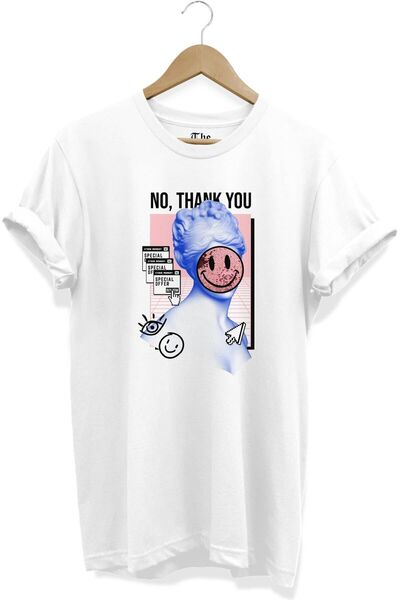 The Baski Bela unisex majica "Ne, hvala" - Ne, hvala Štampano Cool dizajn, kr...