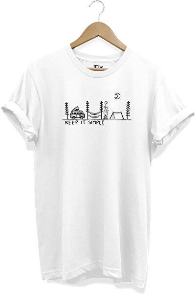 The Baski Bela unisex majica sa tekstom Keep It Simple Štampano Cool kratki r...
