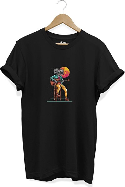 The Baski Crni unisex gitarista muškarac Štampano kul kratki rukav T-shirt