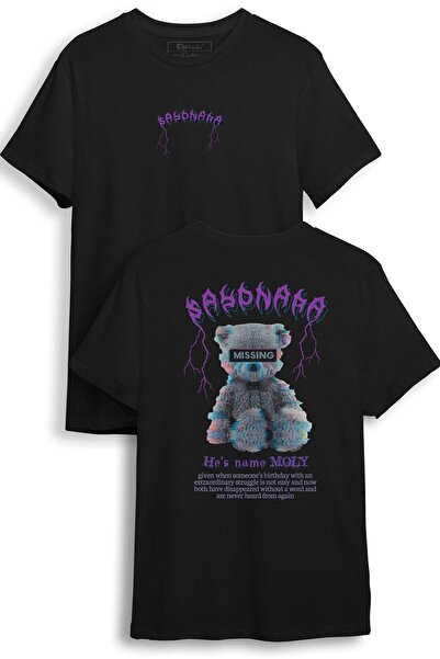 The Baski Sayanora Teddy Bear majica Štampano unisex crna T-shirt - kratki rukav