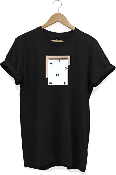 The Baski Crna unisex majica Hvala - Tekst zahvalnosti Štampano Cool kratki r...