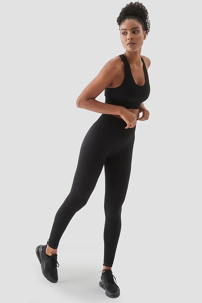 Superstacy Rhea High Waist Seamless Black Sports Leggings