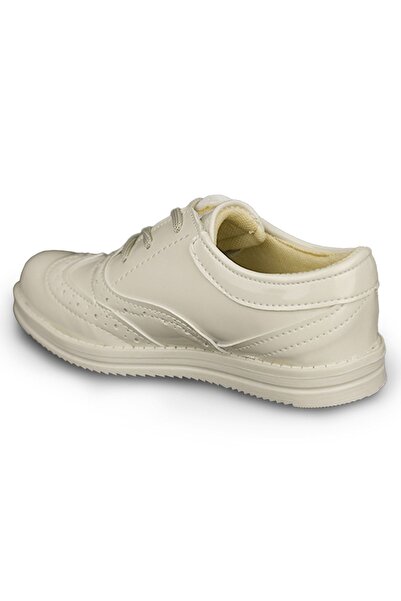 MAGIC SHOES Daily Beige Patent Leather Orthopedic Useful Children's Shoes