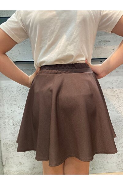 KedyKids Dark Brown Dobule Mini Shorts Skirt