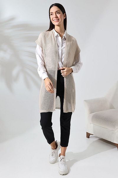 LEBUAS Women's Summer Mesh Long Vest