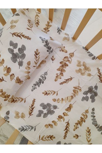 HEYBELİ ORGANİK 100% Cotton Fabric Baby/Child Elastic Sheet Set // Pillow Case Elastic Sheet Pompom Pique