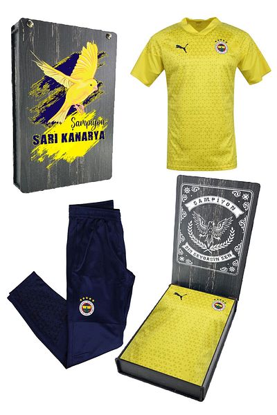 Fenerbahçe Ποδοσφαιριστής Α Κόκκινο Πρωτότυπο Ομάδα - Σετ μπλουζάκι και φούτερ με ξύλινο κουτί
